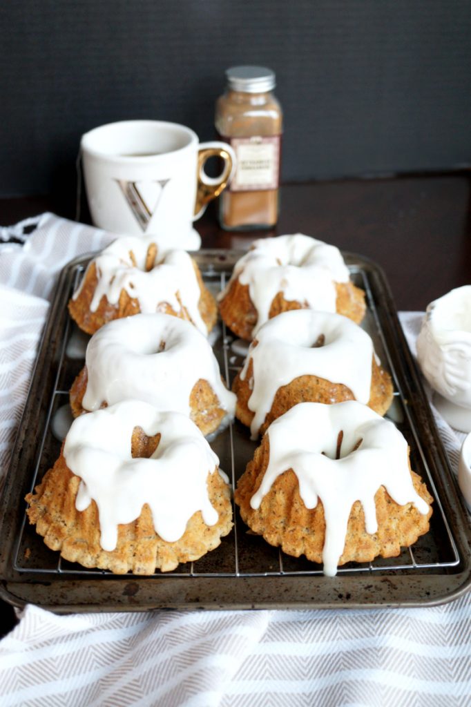 chai tea latte bundt cakes with vanilla glaze The Baking Fairy