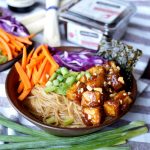 vegan ramen noodle soup with sticky peanut tofu | The Baking Fairy