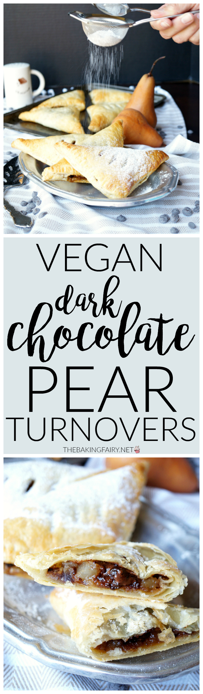 vegan dark chocolate pear turnovers | The Baking Fairy