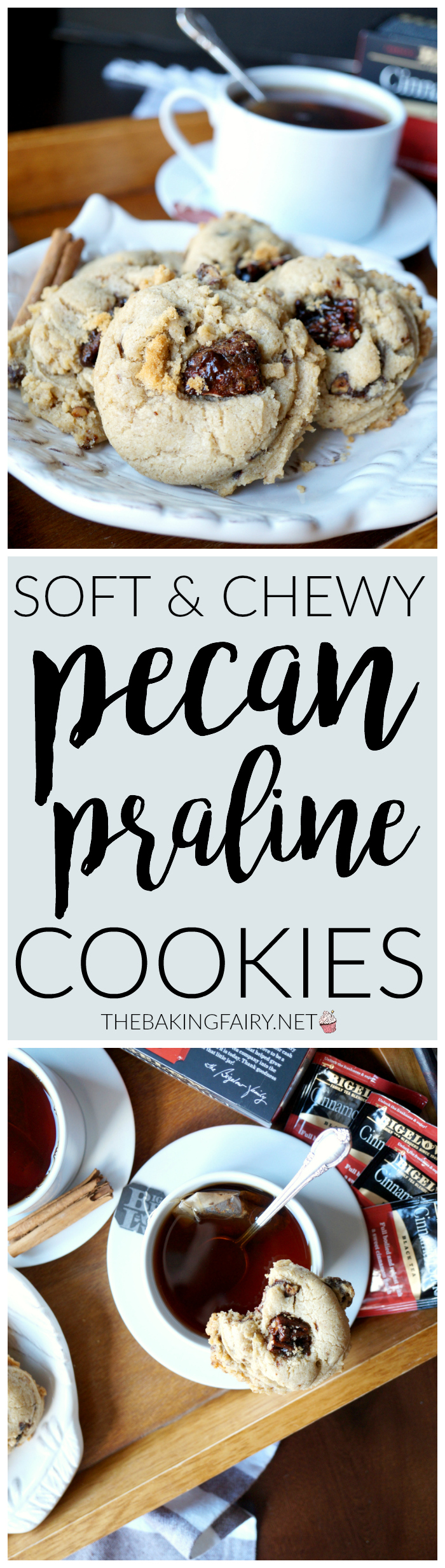 soft pecan praline cookies | The Baking Fairy #TeaProudly #ad