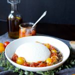 homemade ricotta with tomato garlic confit | The Baking Fairy
