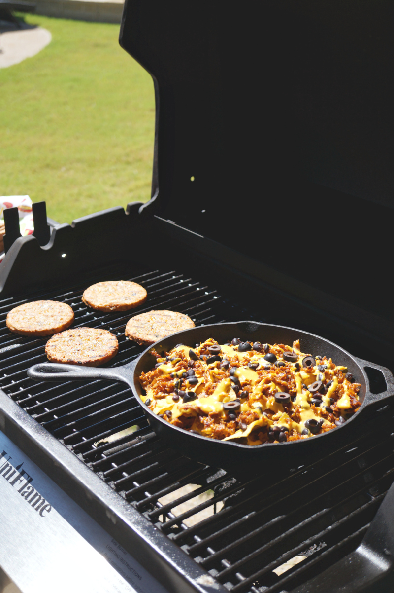 cheesy vegan pulled pork nachos | The Baking Fairy #TailgateWithATwist #SeasonalSolutions #ad