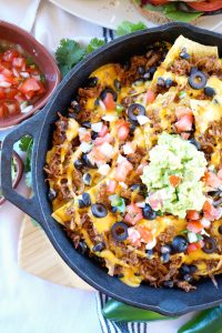 cheesy vegan pulled pork nachos | The Baking Fairy #TailgateWithATwist #SeasonalSolutions #ad