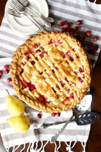 cranberry pear lattice pie | The Baking Fairy