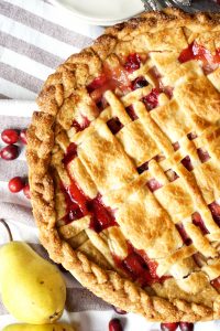 cranberry pear lattice pie | The Baking Fairy