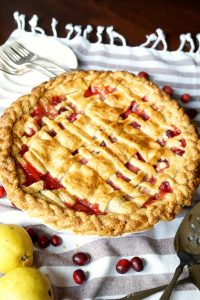 cranberry pear lattice pie | The Baking Fairy