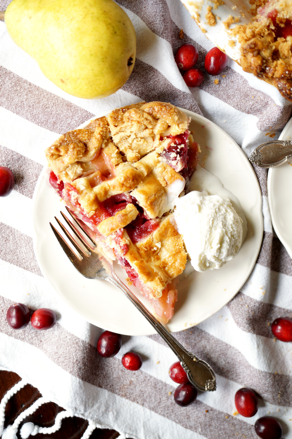 cranberry pear lattice pie | The Baking Fairy