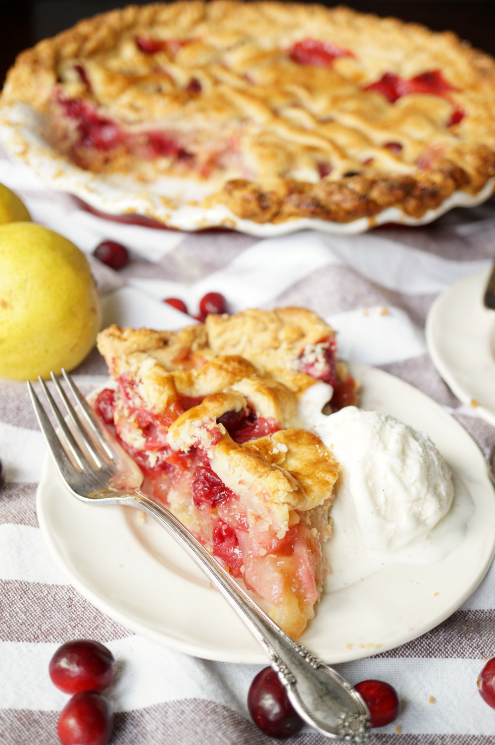 cranberry pear lattice pie | The Baking Fairy
