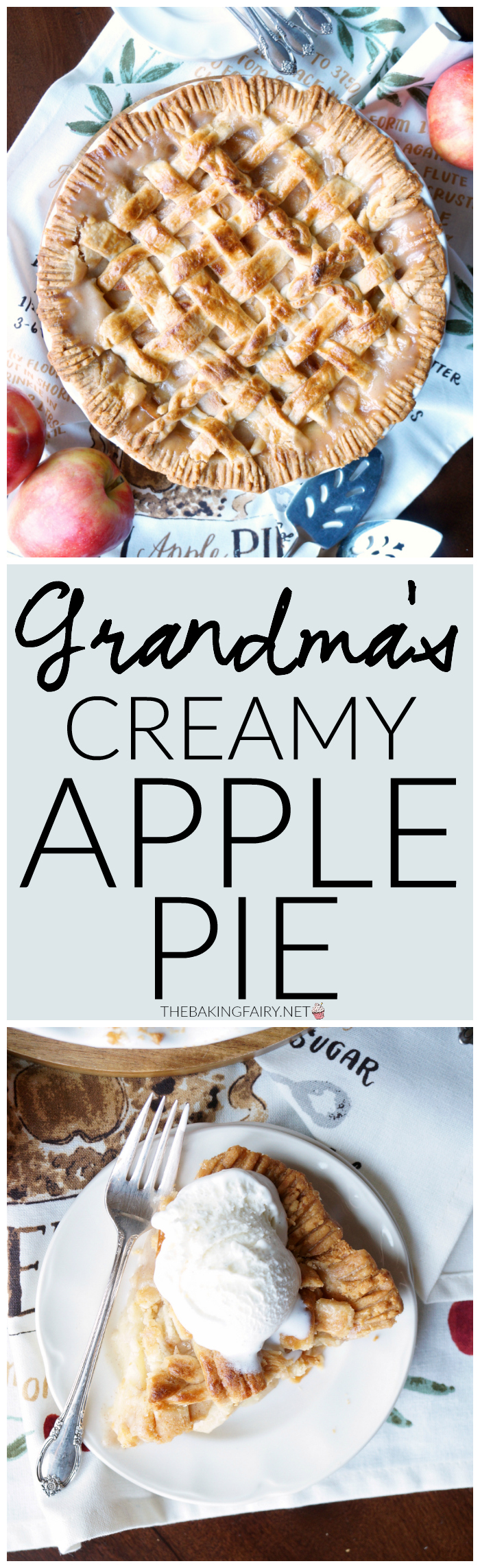 grandma's creamy apple pie | The Baking Fairy