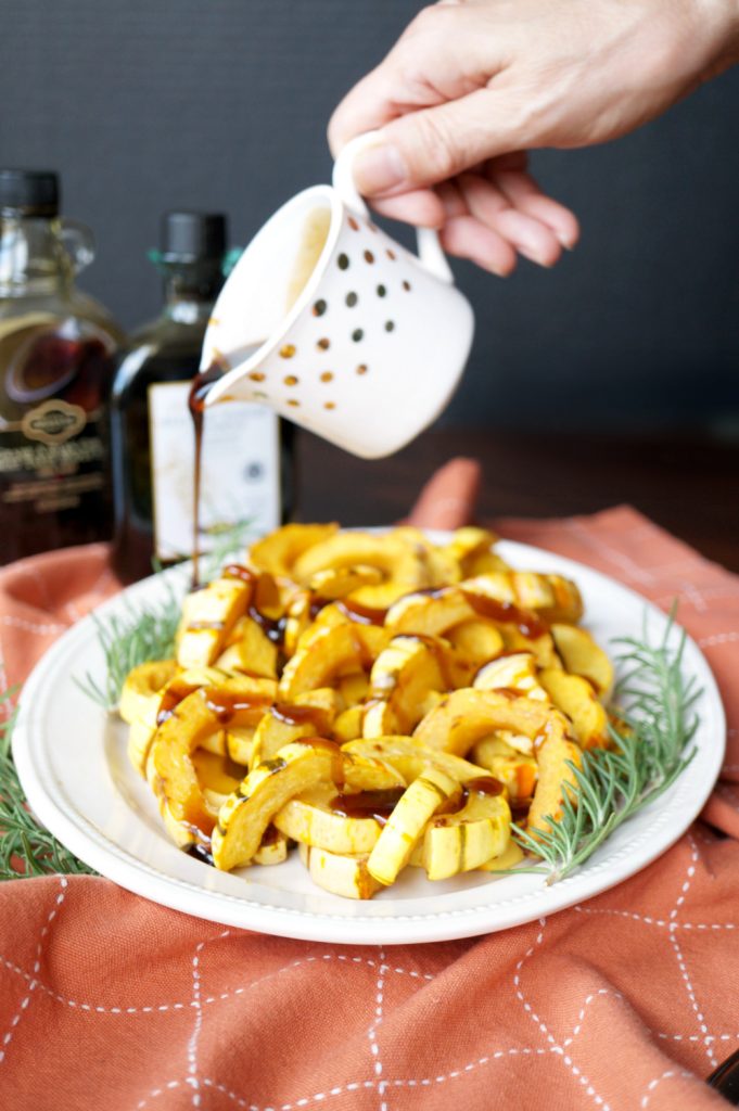 roasted delicata squash with balsamic maple vinaigrette | The Baking Fairy