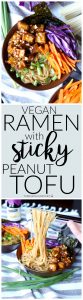 vegan ramen noodle soup with sticky peanut tofu | The Baking Fairy