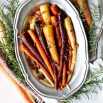 stovetop rainbow carrots with caramelized onions | The Baking Fairy