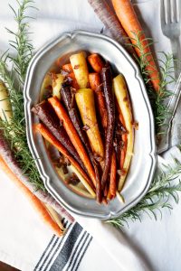 stovetop rainbow carrots with caramelized onions | The Baking Fairy