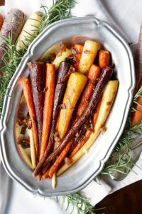 stovetop rainbow carrots with caramelized onions | The Baking Fairy