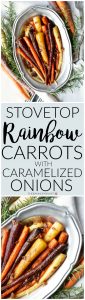 stovetop rainbow carrots with caramelized onions | The Baking Fairy