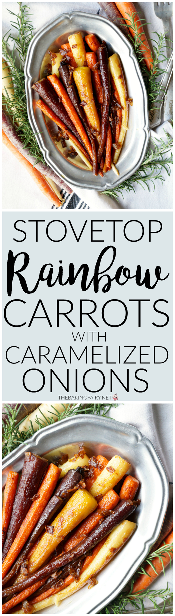 stovetop rainbow carrots with caramelized onions | The Baking Fairy