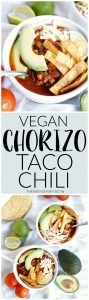 vegan chorizo taco chili | The Baking Fairy