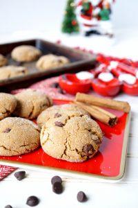 vegan chocolate chip molasses crinkles cookies | The Baking Fairy