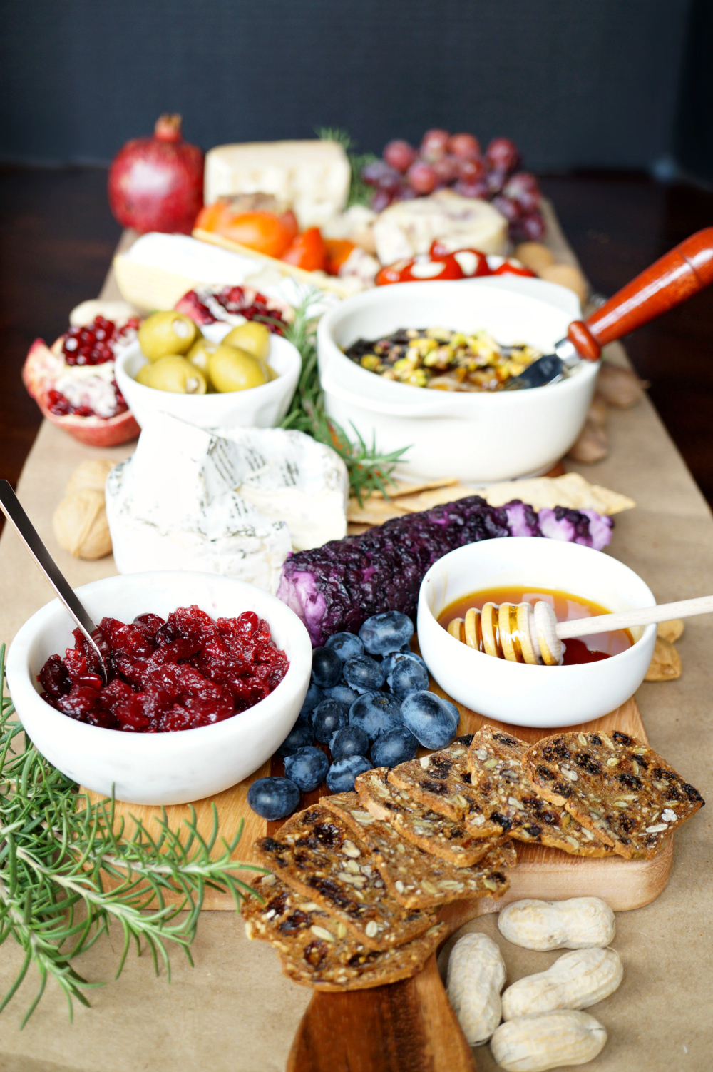 holiday fruit & nut cheese board | The Baking Fairy