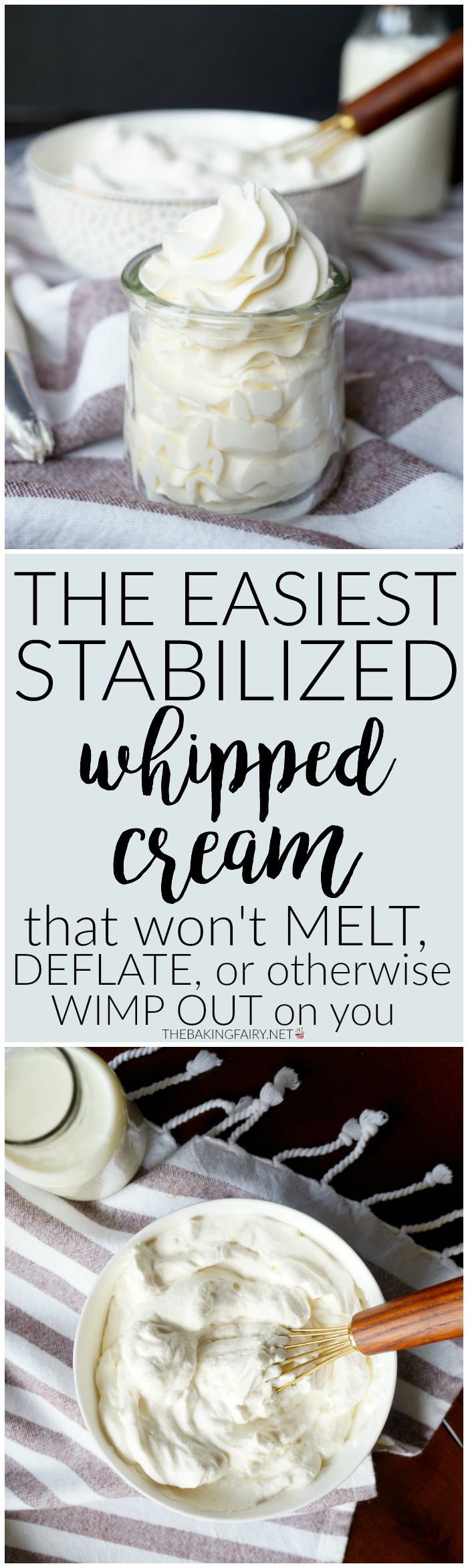 the easiest stabilized whipped cream - The Baking Fairy