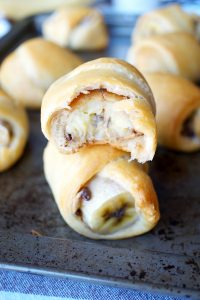 chocolate peanut butter banana crescents | The Baking Fairy