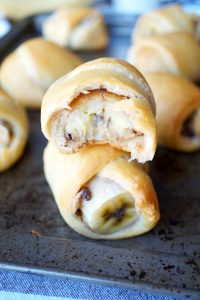 chocolate peanut butter banana crescents | The Baking Fairy