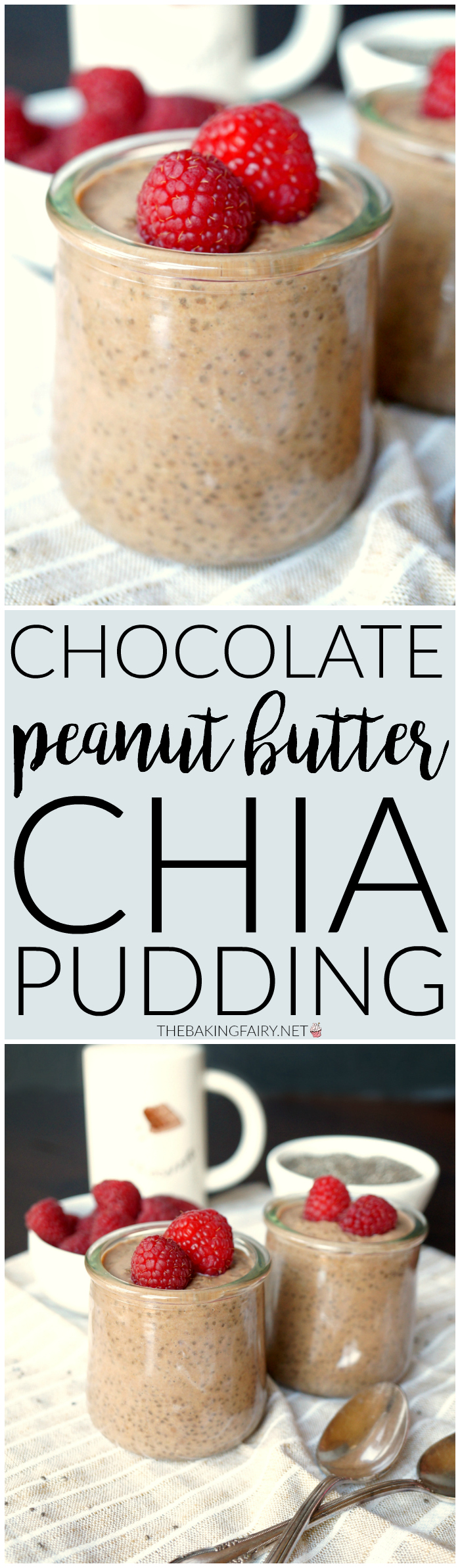 chocolate peanut butter chia pudding | The Baking Fairy