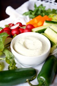 vegan cashew jalapeno ranch dip | The Baking Fairy