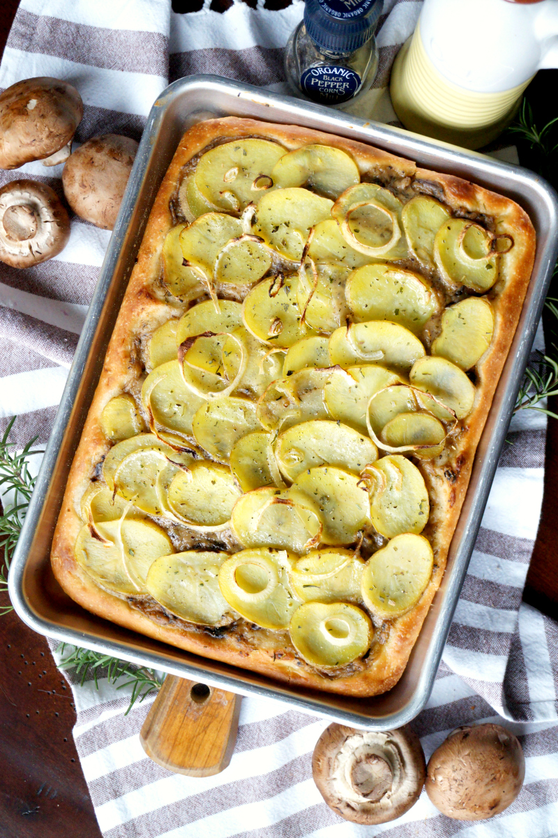 vegan potato mushroom pizza | The Baking Fairy