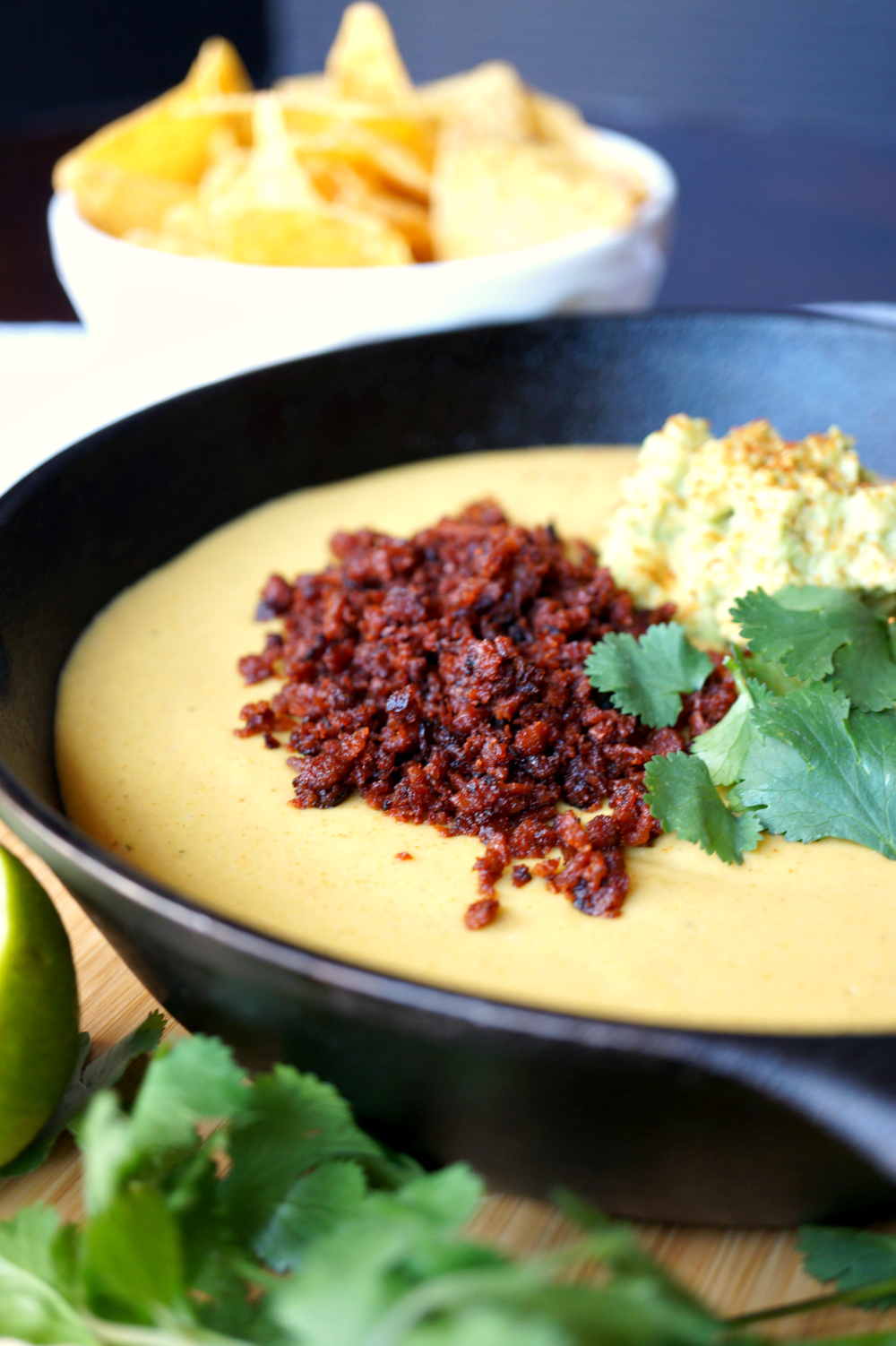 fully loaded vegan queso {nut-free} | The Baking Fairy