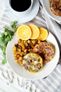 vegetarian bacon, sausage & egg patties | The Baking Fairy #VeggieNewYear #ad