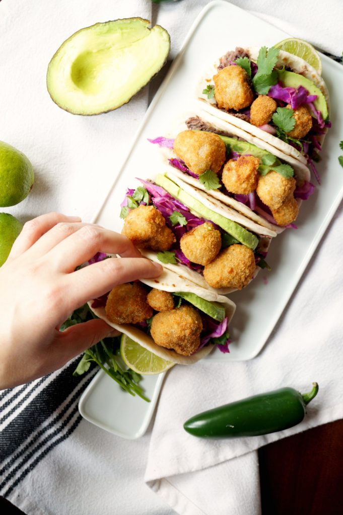 fried mushroom street tacos with FarmRich | The Baking Fairy