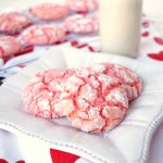 strawberry cake mix crinkle cookies | The Baking Fairy #FoodBloggerLove