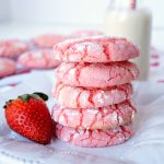 strawberry cake mix crinkle cookies | The Baking Fairy #FoodBloggerLove