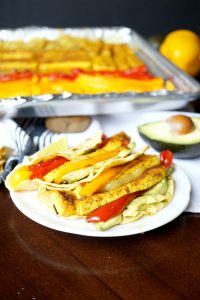 vegan sheetpan tofu fajitas | The Baking Fairy