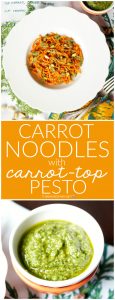 carrot noodles with carrot-top pesto and pistachios | The Baking Fairy