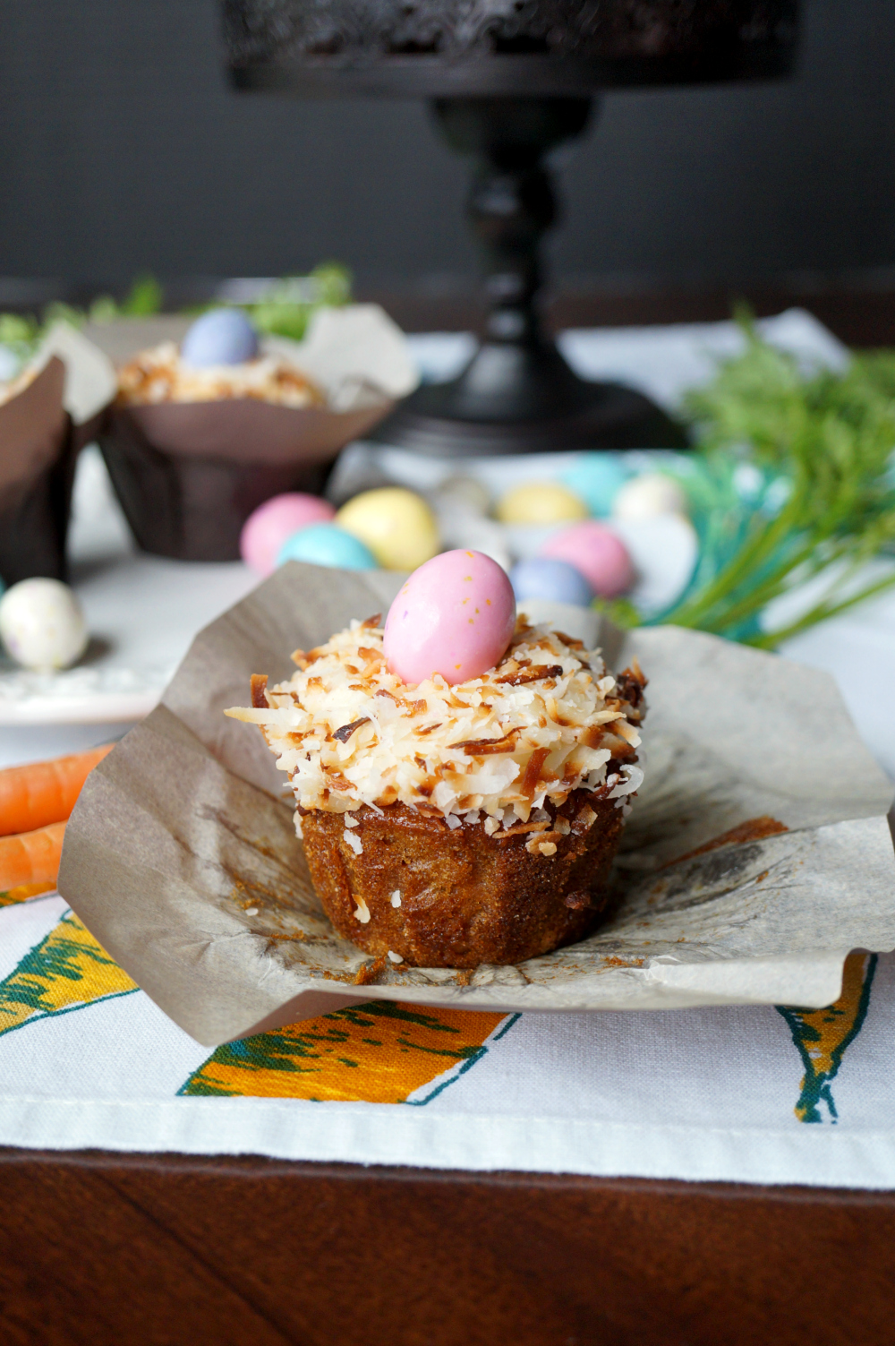 coconut pistachio carrot cake cupcakes | The Baking Fairy