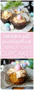 coconut pistachio carrot cake cupcakes | The Baking Fairy