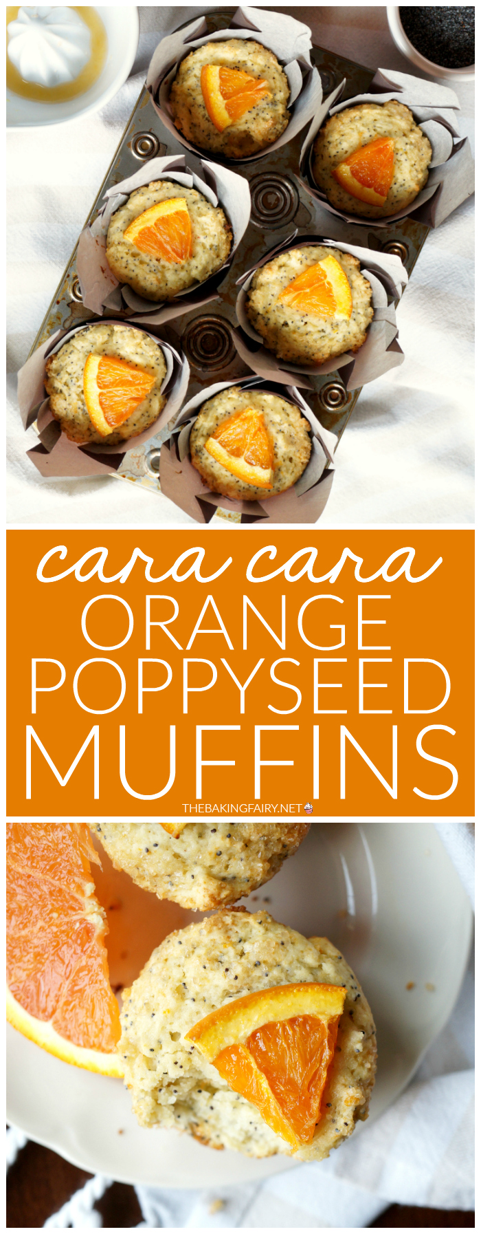 cara cara orange poppyseed muffins | The Baking Fairy