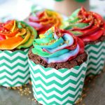 chocolate Bailey's cupcakes with rainbow frosting | The Baking Fairy