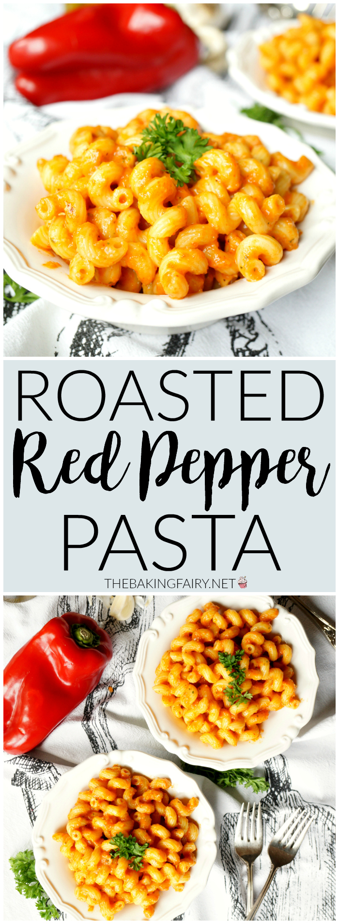 roasted red pepper pasta | The Baking Fairy