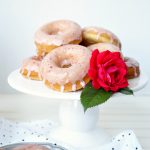 baked vanilla donuts with strawberry glaze {vegan/soy-free} | The Baking Fairy