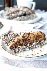 vegan chocolate toasted coconut biscotti | The Baking Fairy