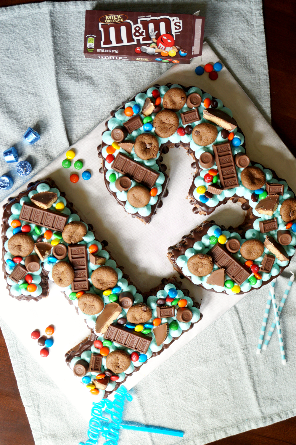 gluten free chocolate candy cutout number cake | The Baking Fairy