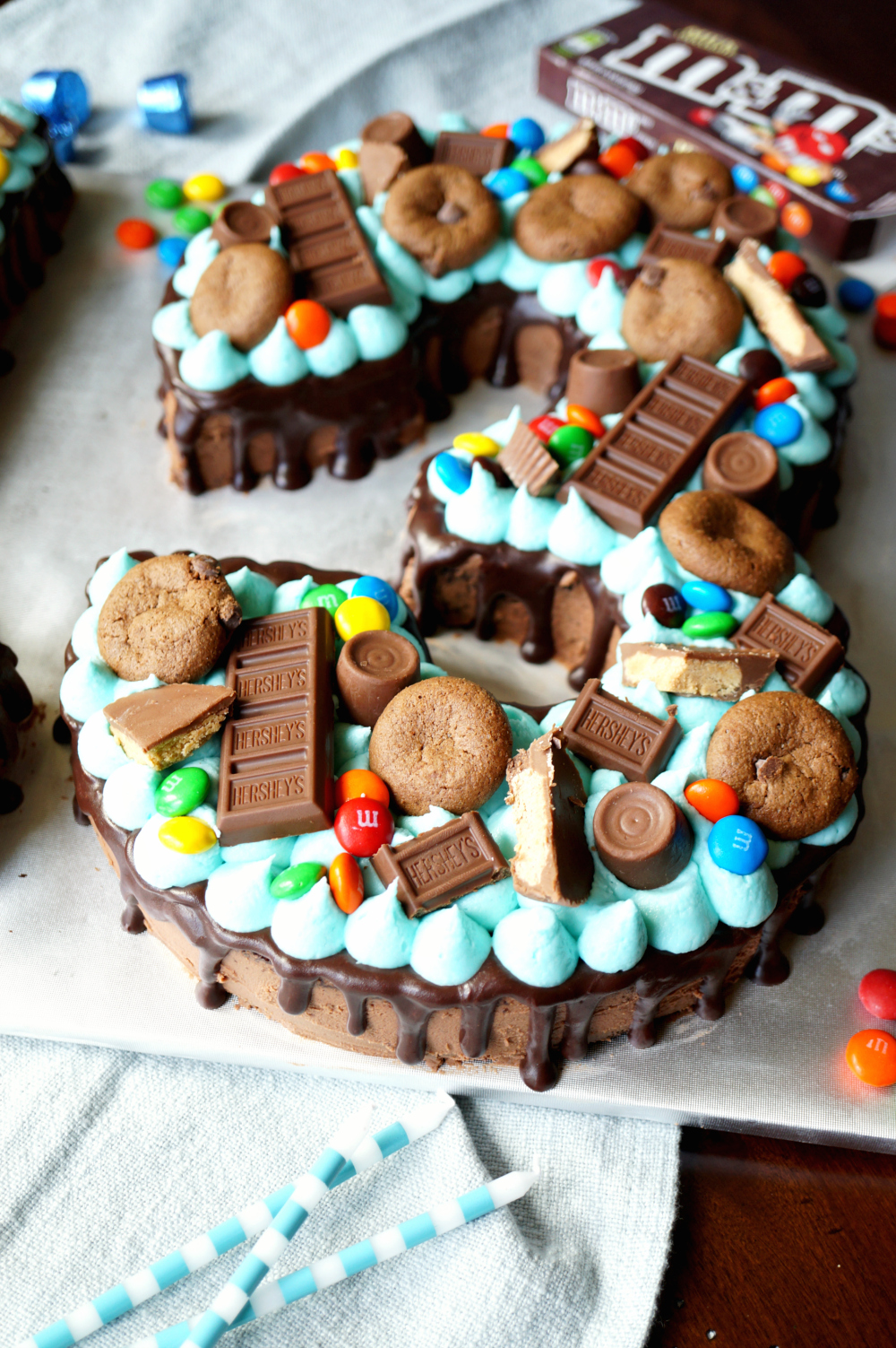 gluten free chocolate candy cutout number cake | The ...