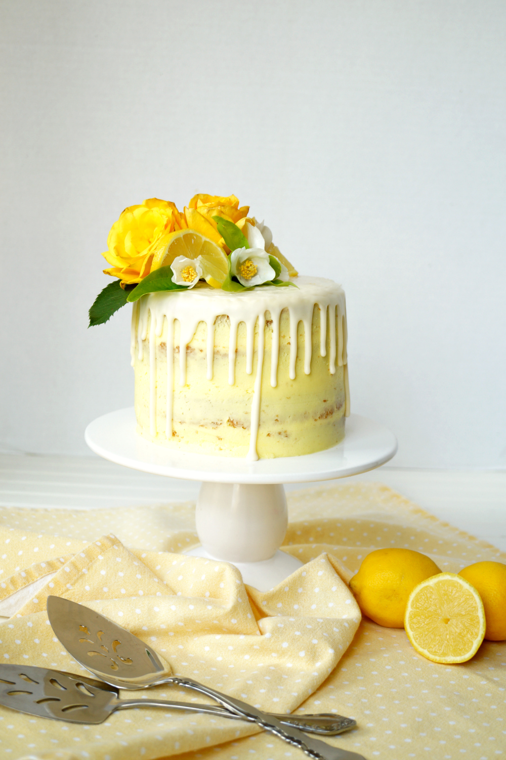 Rose and lemon layer cake