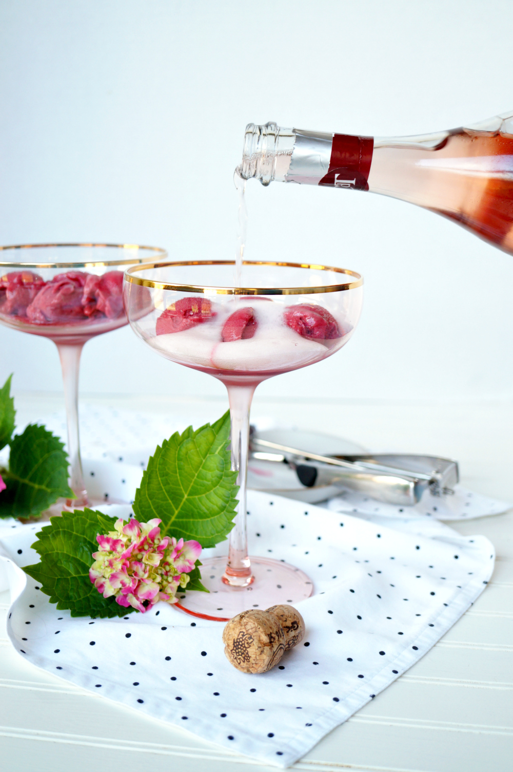 raspberry sorbet moscato floats | The Baking Fairy