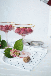 raspberry sorbet sparkling rosè floats | The Baking Fairy