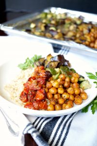 vegan roasted ratatouille sheetpan meal | The Baking Fairy