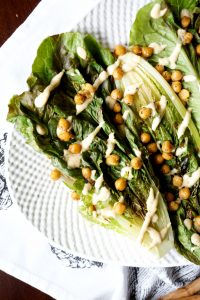 vegan charred caesar salad with crispy chickpeas | The Baking Fairy